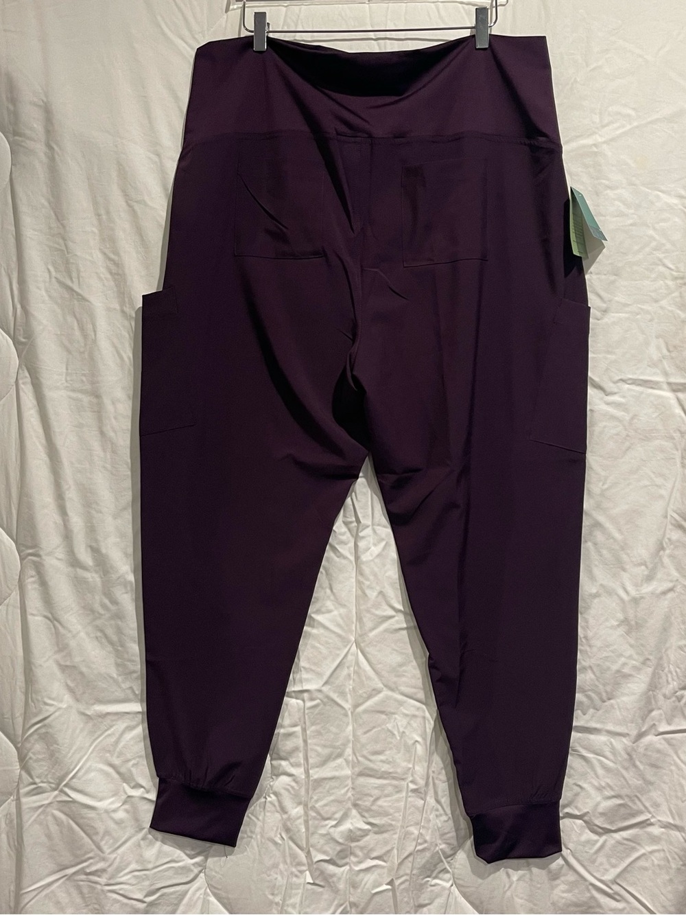 CozyFit Maternity Scrub Pants Joggers Women’s XL Dark Purple Pockets NWT
